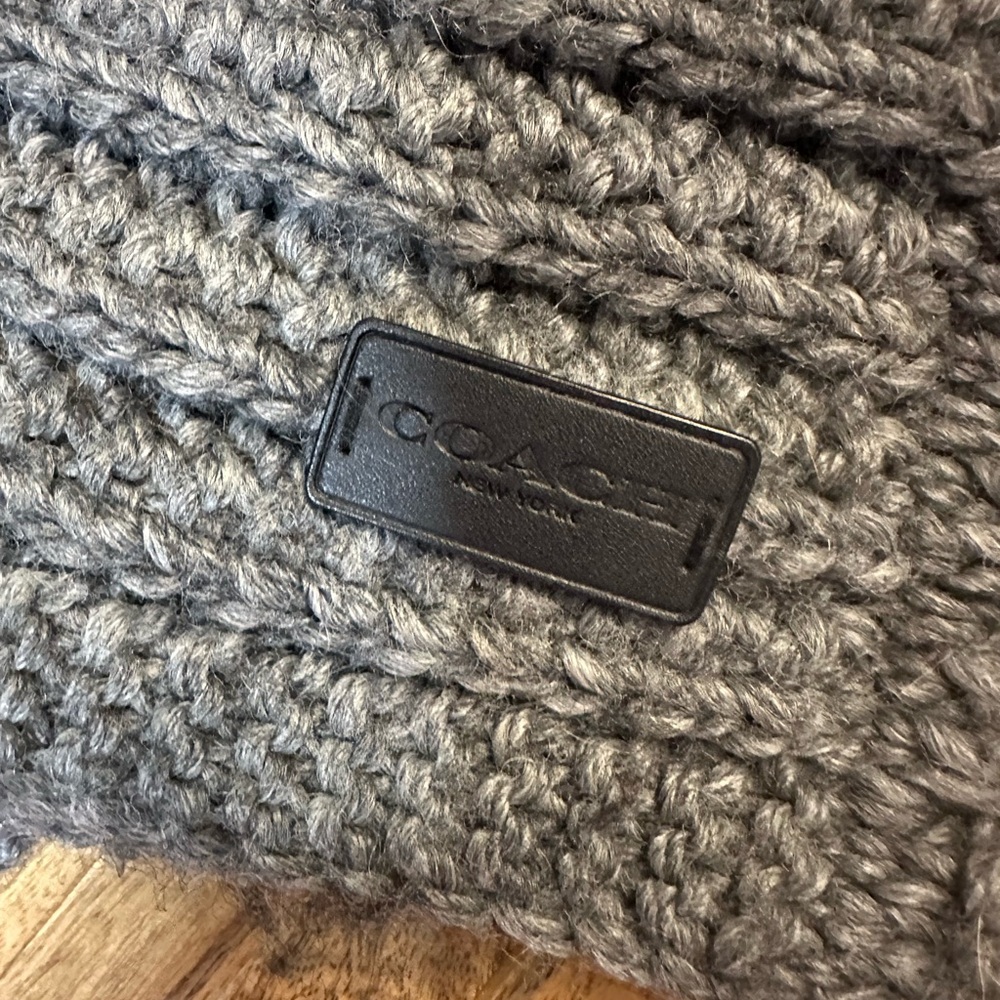 Coach Infinity Scarf Gray 50% Wool warm cozy comfy quiet luxury designer